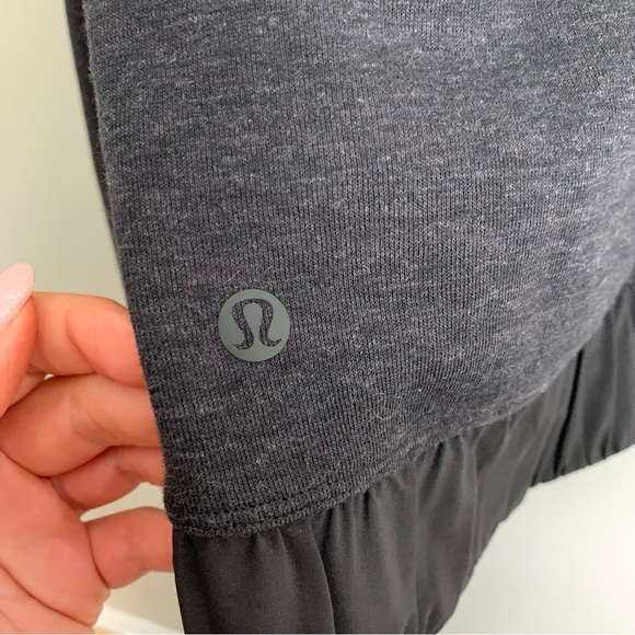 Lululemon Light As Warmth Crew pullover sweatshirt Heathered Core Black size 8 - Picture 7 of 12